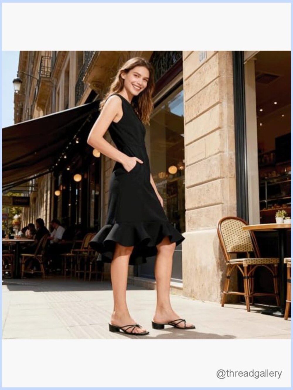 Strappy Square Toe Thong Slide Heeled Sandals Low Block Heels Comfortable - Picture 2 of 6